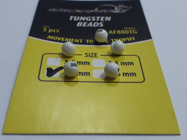 Anglerfish Tungsten Beads 3,0 mm White Glow (Белый)