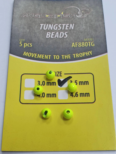 Anglerfish Tungsten Beads 3,5 mm Chartreuse Fluo (Шартрез)